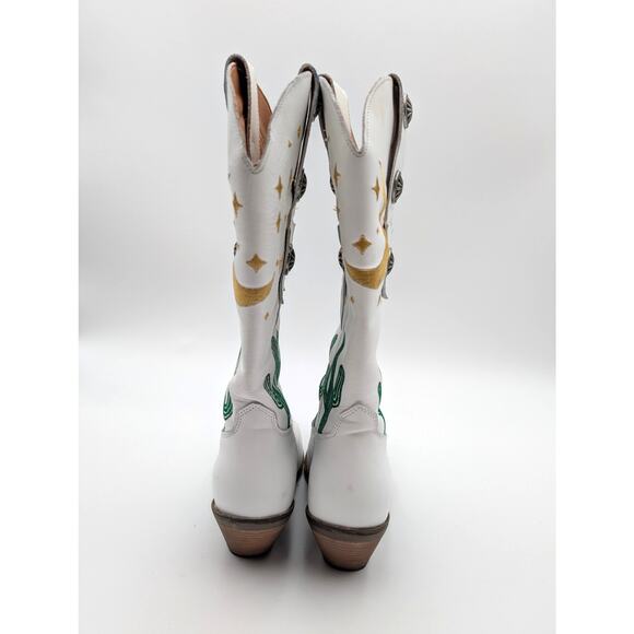 Dingo Pachita Embroidered Graphic Snip Toe Cowboy Boots White Size US6.5M EU37 - Picture 10 of 16